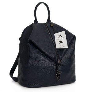 Rucsac dama din piele naturala DiAmanti Zanella Bleumarin Scuro